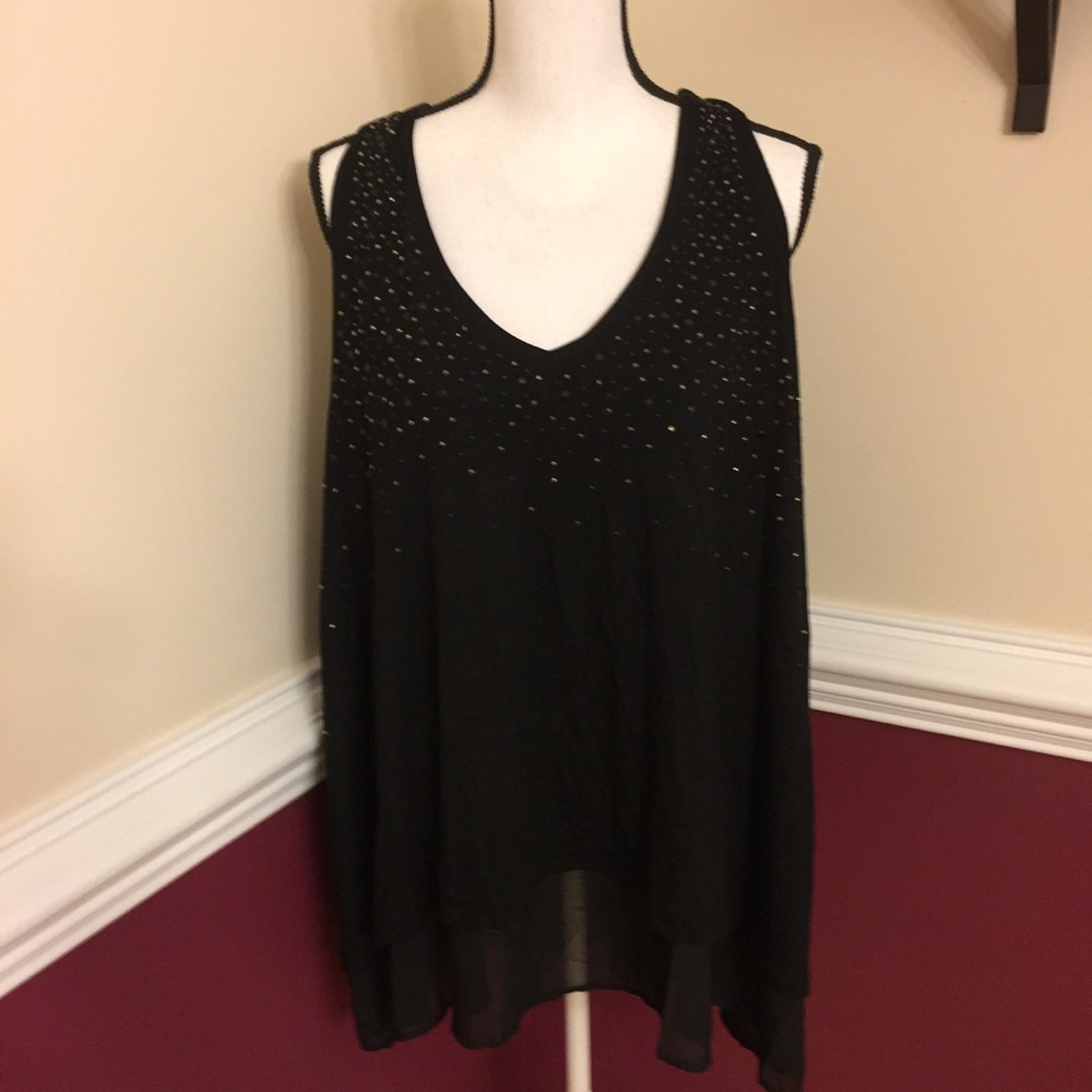Lane Bryant plus size dressy black top